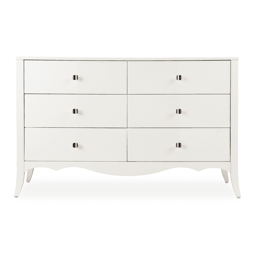 Scarlet 6 Drawer Chest White Lacquer