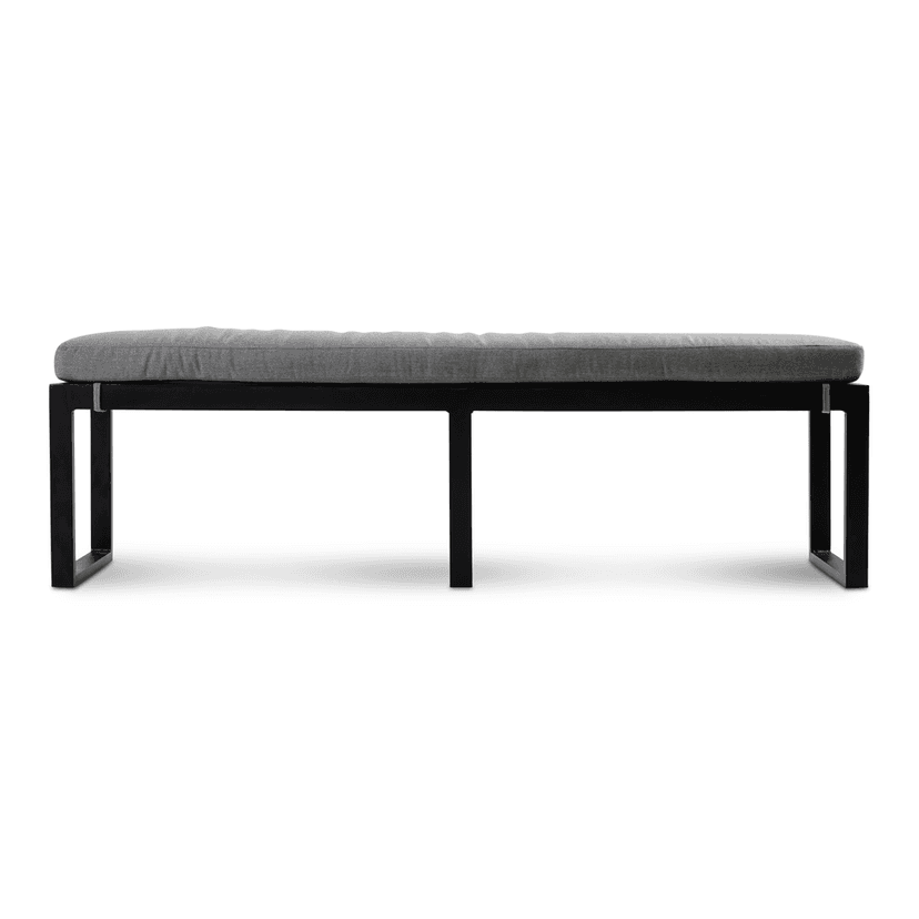 Malaga Bench/Coffee Table 220cm Black Including Cushion