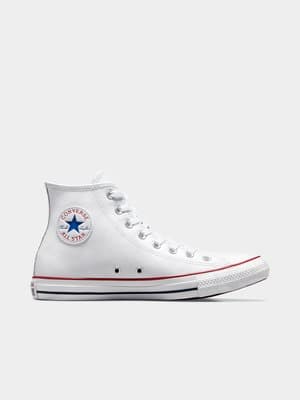 Mens Converse All Star Leather White Hi Top Sneaker