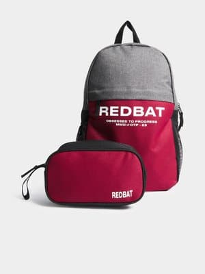 Redbat Unisex Colourblock Black/Berry Backpack with Pouch