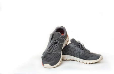 athletic sneakers white background