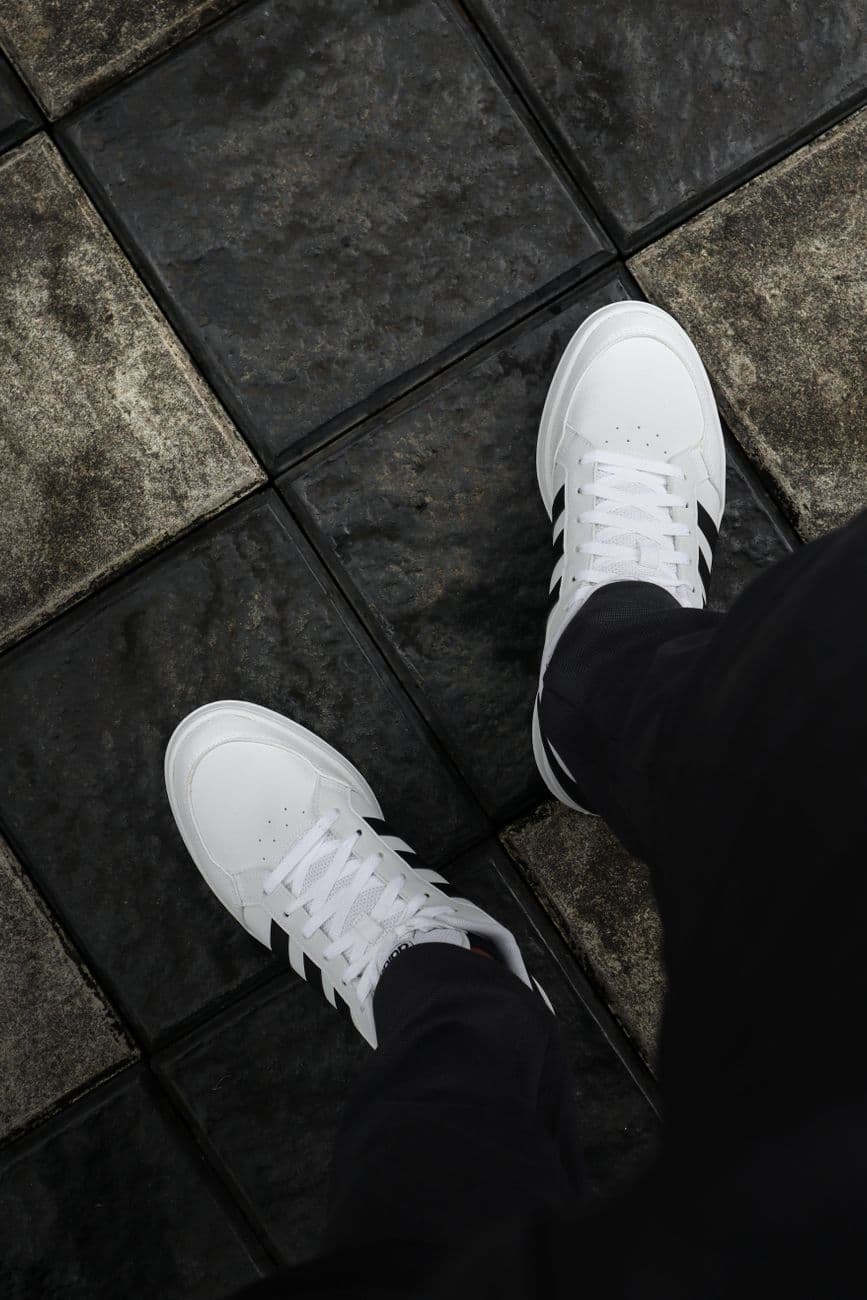 Bash – Adidas travel sneakers for women - white leather pairs that pack light