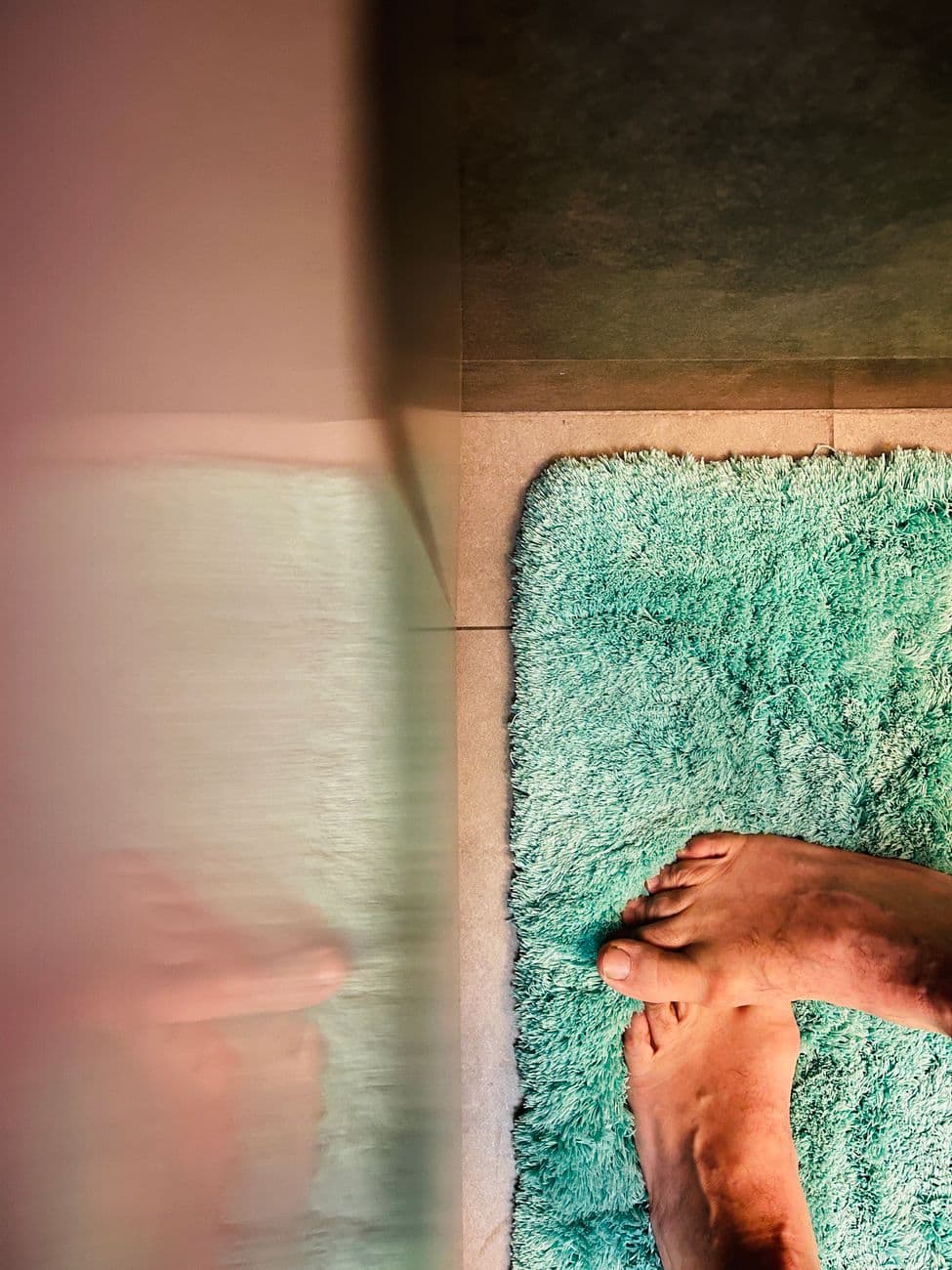 green bath mats product photo